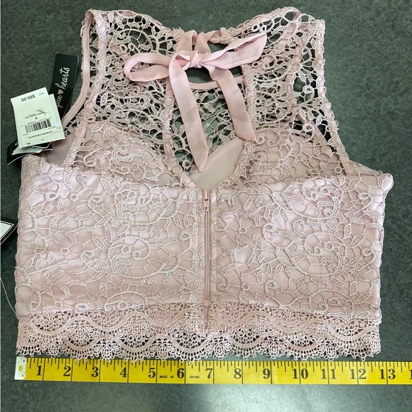 Sequin Hearts Size 3 Pink Glitter Zippered Halter Top NWT - Picture 9 of 13